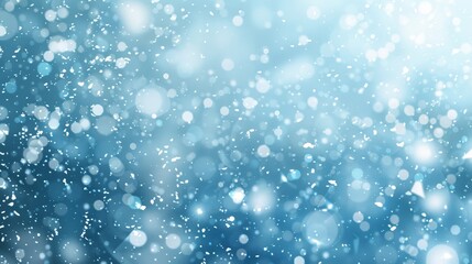 Obraz premium Snowflakes driven by wind create a serene white winter background with beautiful bokeh effect banner
