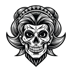 Obraz premium Woman skull silhouette art illustration