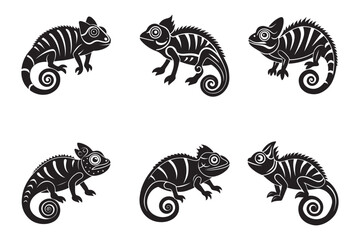 Chameleon silhouette vector art
