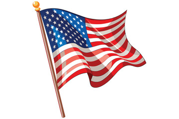 Fototapeta premium Vector art of American flag with blue and red stripes