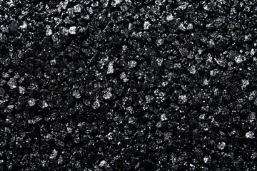 Close-Up of Black, Glittering Gravel Texture