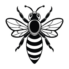 Fototapeta premium Bee silhouette illustration on white background