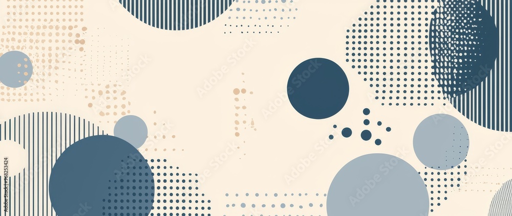 Wall mural technology concept. abstract design elements with dynamic particles. 3d grid design. modern illustra