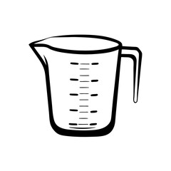 Measuring cup icon, transparent medical dosage symbol
