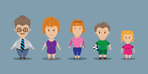 Cute family standing together