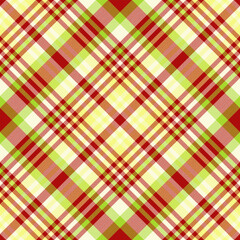Repeatable patterns fabric vector seamless, painting plaid tartan check. Mockup pattern texture textile background in lime and red colors.