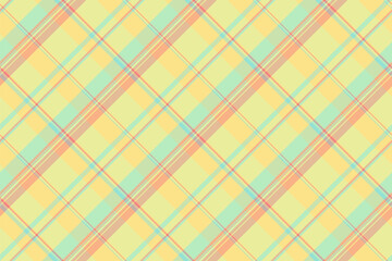 Outside pattern textile plaid, pyjamas texture check seamless. Gingham background tartan vector fabric in light and orange colors.