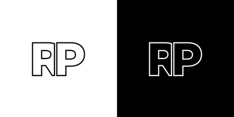 Letter R and P, RP logo design template. Minimal monogram initial based logotype.