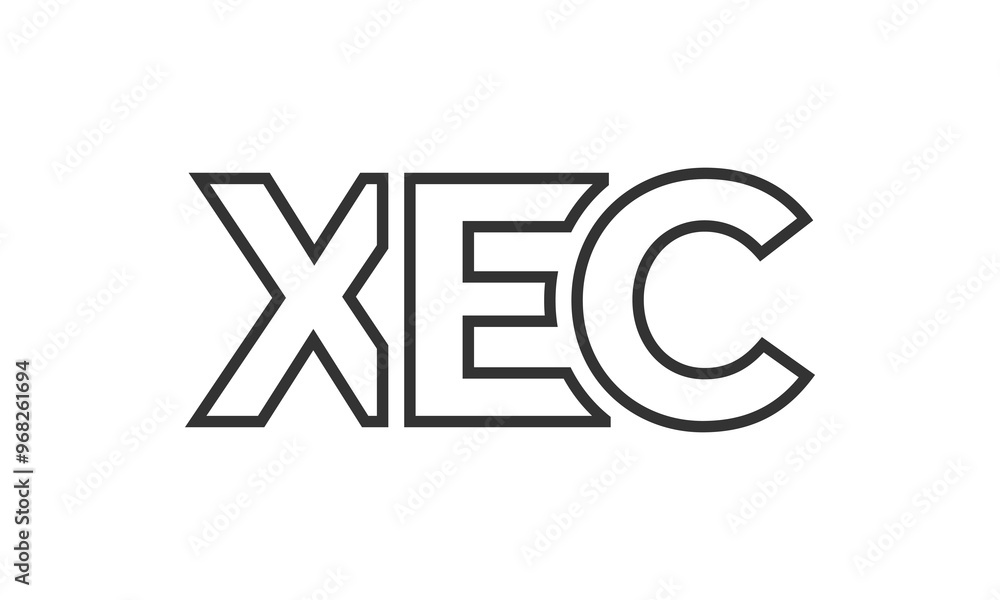Poster xec logo design template with strong and modern bold text. initial based vector logotype featuring s