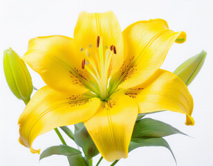 Closeup Yellow Lily Flower Illustration
