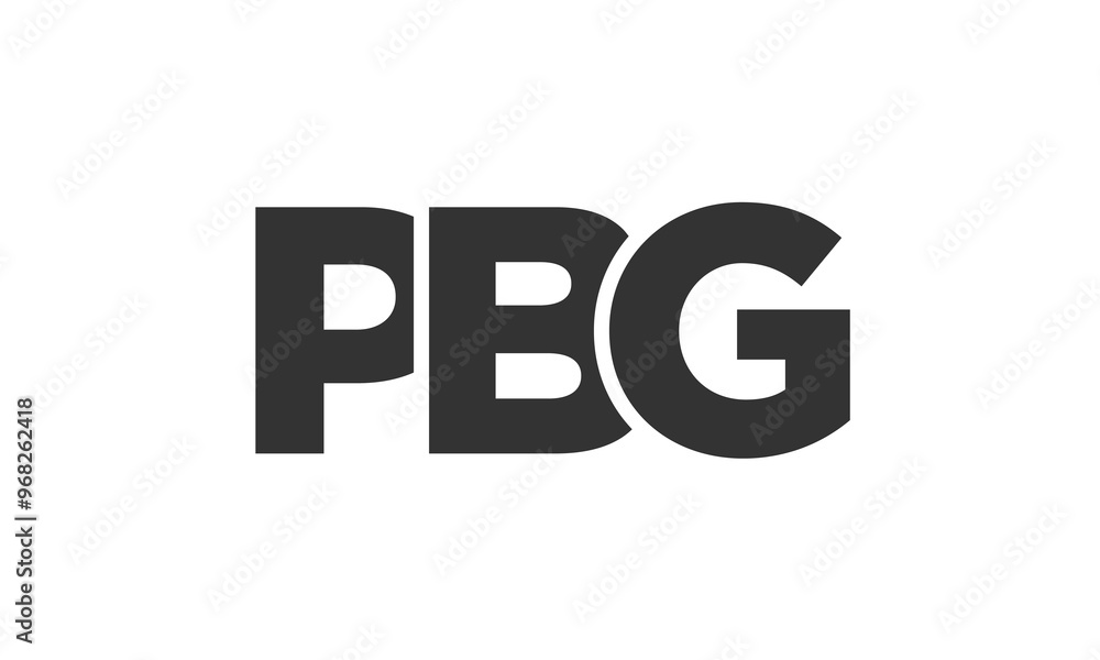 Poster pbg logo design template with strong and modern bold text. initial based vector logotype featuring s