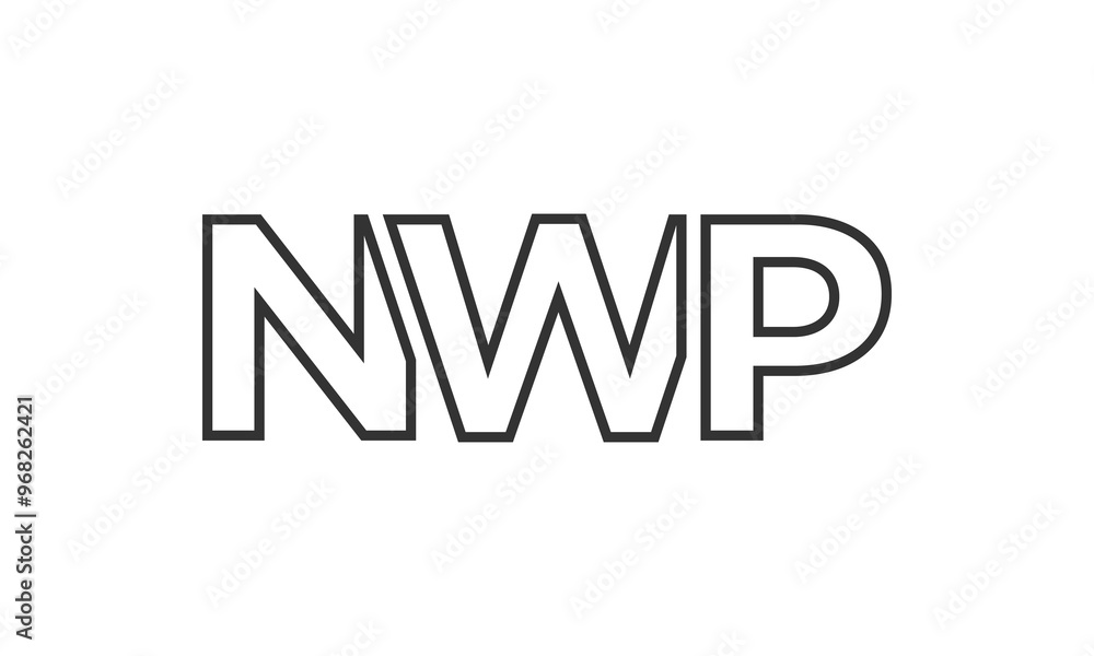 Fototapete nwp logo design template with strong and modern bold text. initial based vector logotype featuring s
