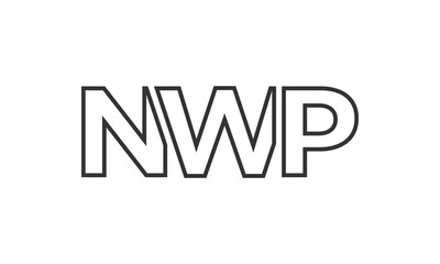 NWP logo design template with strong and modern bold text. Initial based vector logotype featuring simple and minimal typography. Trendy company identity.