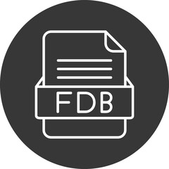 FDB File Format Vector Icon Design