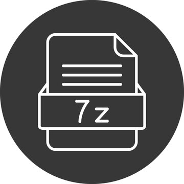 7z File Format Vector Icon Design