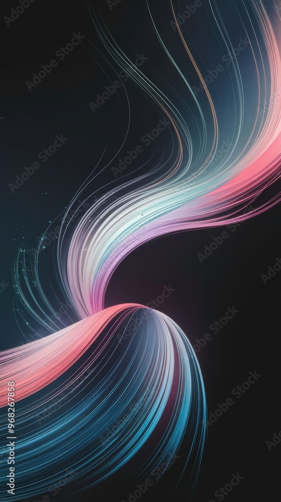 Poster vibrant swirling lines create an abstract masterpiece in ultra high resolution fidelity. generative 