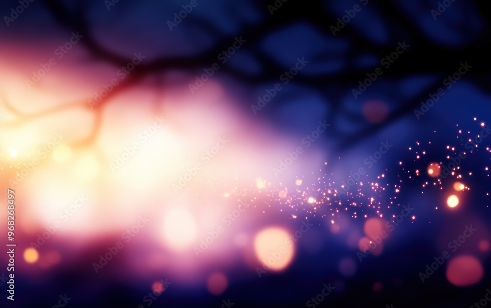 Aufkleber a mystical background featuring vibrant bokeh lights and gentle colors, ideal for creating dreamy an