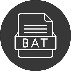 BAT File Format Vector Icon Design