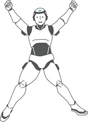 ジャンプするAIロボット