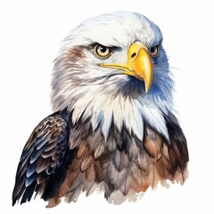 Majestic Bald Eagle Illustration with Intense Gaze - Realistic Animal Wildlife Art