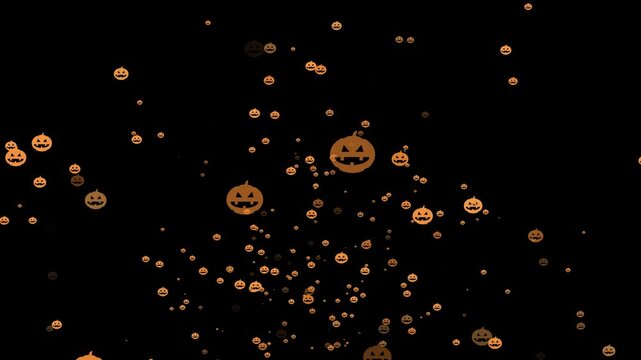 Halloween floating pumpkin background motion animated video 4k