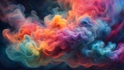 Fototapeta premium Abstract colorful smoke background with vibrant hues and flowing patterns.
