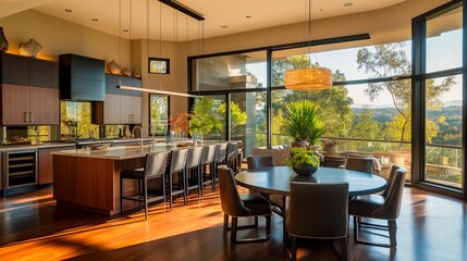 Fototapeta premium modern interior design of kitchen. design of dining room