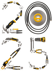 2025 New Year png template on engineering, construction, interior finishing, repair and maintenance theme. Illustration with transparent background.