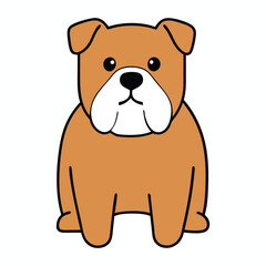 Fototapeta premium Bulldog illustrated in cartoon vector clipart