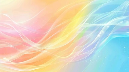 Fototapeta premium A soft, colorful abstract background featuring flowing waves in pastel hues, ideal for design and creative projects.