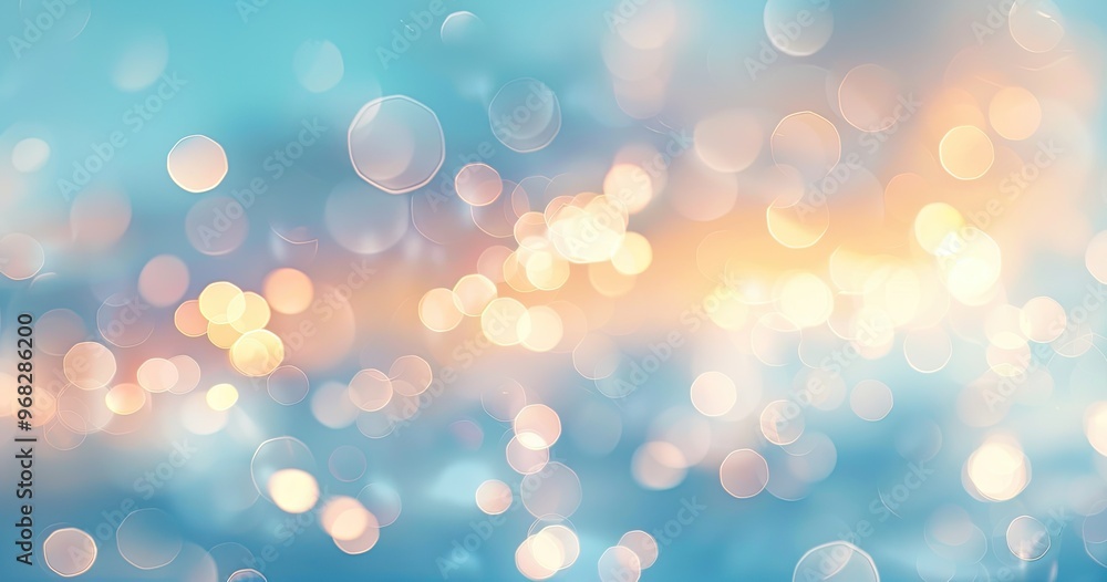 Poster a soft, dreamy background featuring blurred bokeh lights in pastel colors, creating a serene and cal