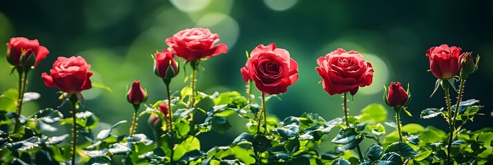 Red roses flower nature plant.
