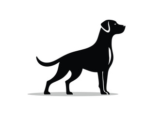 Cute Bulldog Silhouette Illustration in Black and White, Featuring Canine Outline and Playful Pet Design, Perfect for Dog Breed Icons, Logos, Clipart, and Digital Graphics of Domestic Dogs vector png