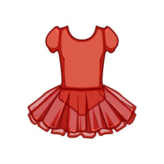 stage ballerina dress cartoon. classical pointe, chiffon satin, tulle leotard stage ballerina dress sign. isolated symbol vector illustration © PikePicture