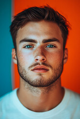 Obraz premium Beautiful male model portrait