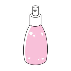 Pink hair spray bottle isolated vector illustration