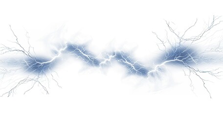 A stylized depiction of electric arcs, showcasing dynamic lightning patterns in a blue and white color scheme.