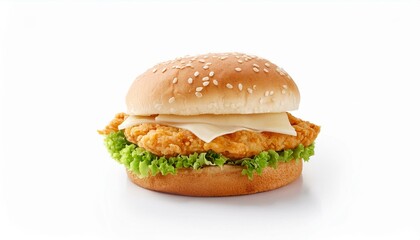 chicken burger white background