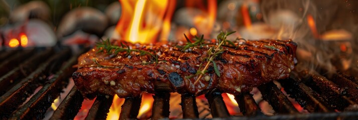 Grilled Meat with a Smoky Flavor for Dinner