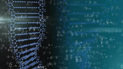 Animation of mathematical equations over dna strands - Powered by Adobe