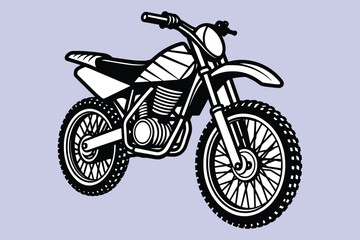 Obraz premium Silhouette art of a motorbike isolated on white background