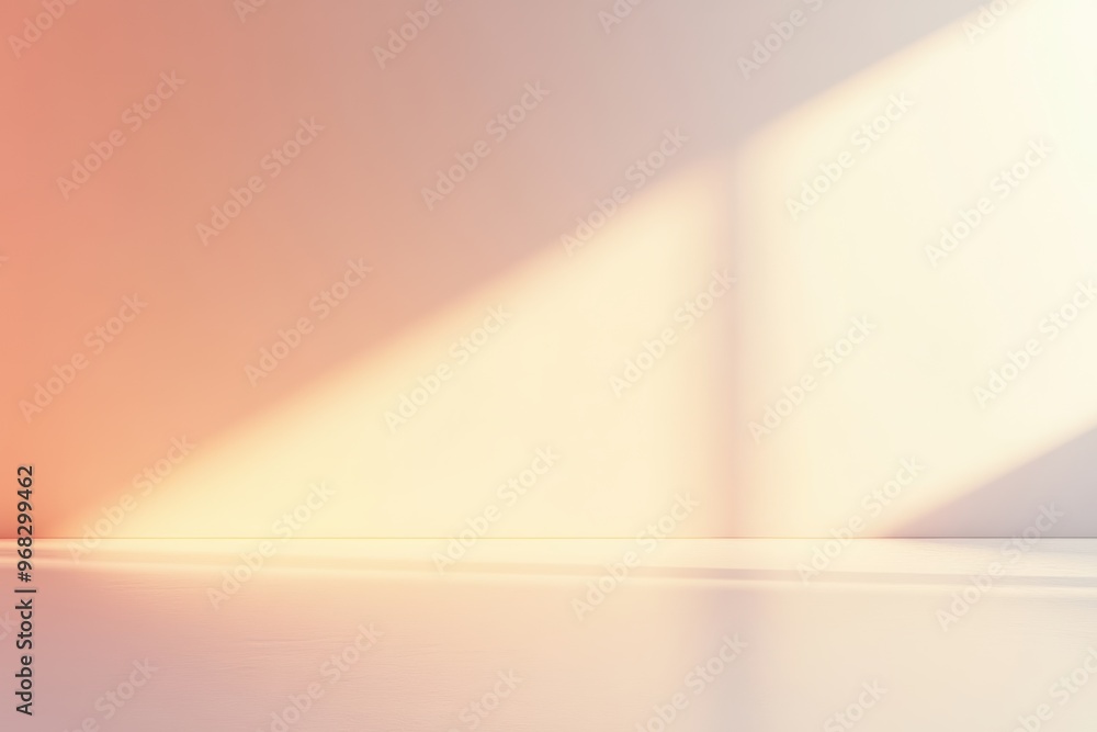 Poster soft pastel hues blend in minimalistic interior, creating serene atmosphere with light casting elega