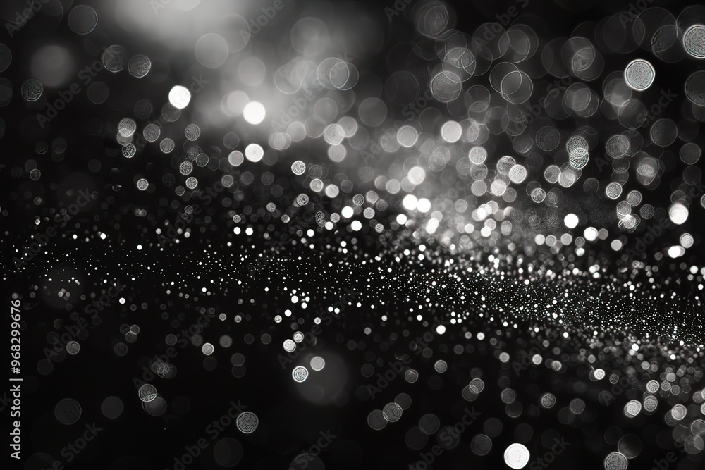 Aufkleber sparkling monochrome bokeh background with glittering particles