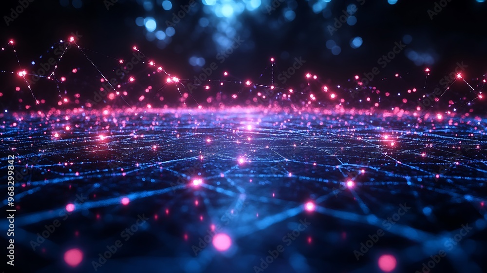 Aufkleber abstract technology background with connected dots and lines