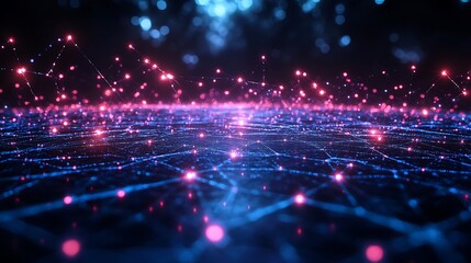 Obraz premium Abstract Technology Background with Connected Dots and Lines