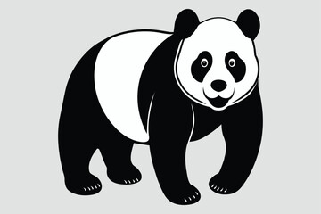 Panda illustrated in flat 2D vector art