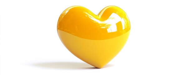 Yellow heart-shaped sculpture on white background