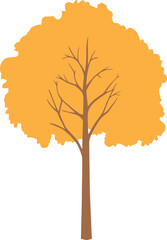 Fall Orange Maple Tree in autumn flat icon.