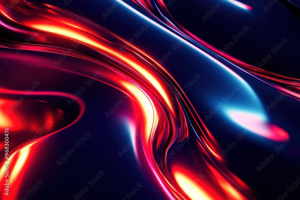 Poster vibrant abstract background featuring flowing lines of red and blue light against a dark backdrop, p
