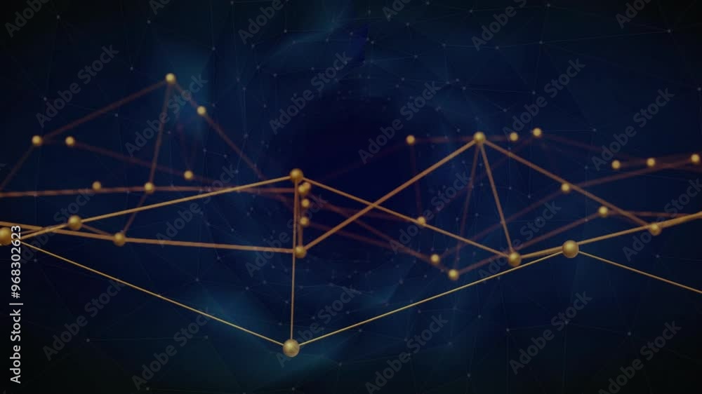 Poster Animation of network of connections on black background